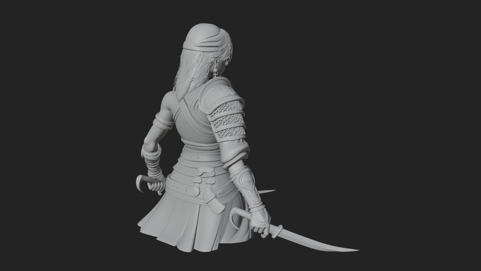 Coated Dagger Woman Bust Design 7 3D Print Model 3D Model