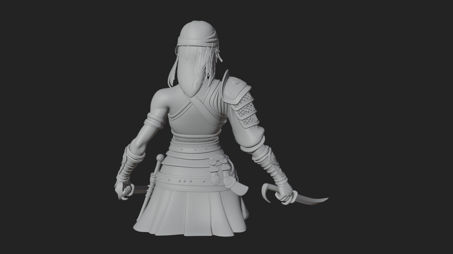 Coated Dagger Woman Bust Design 7 3D Print Model 3D Model
