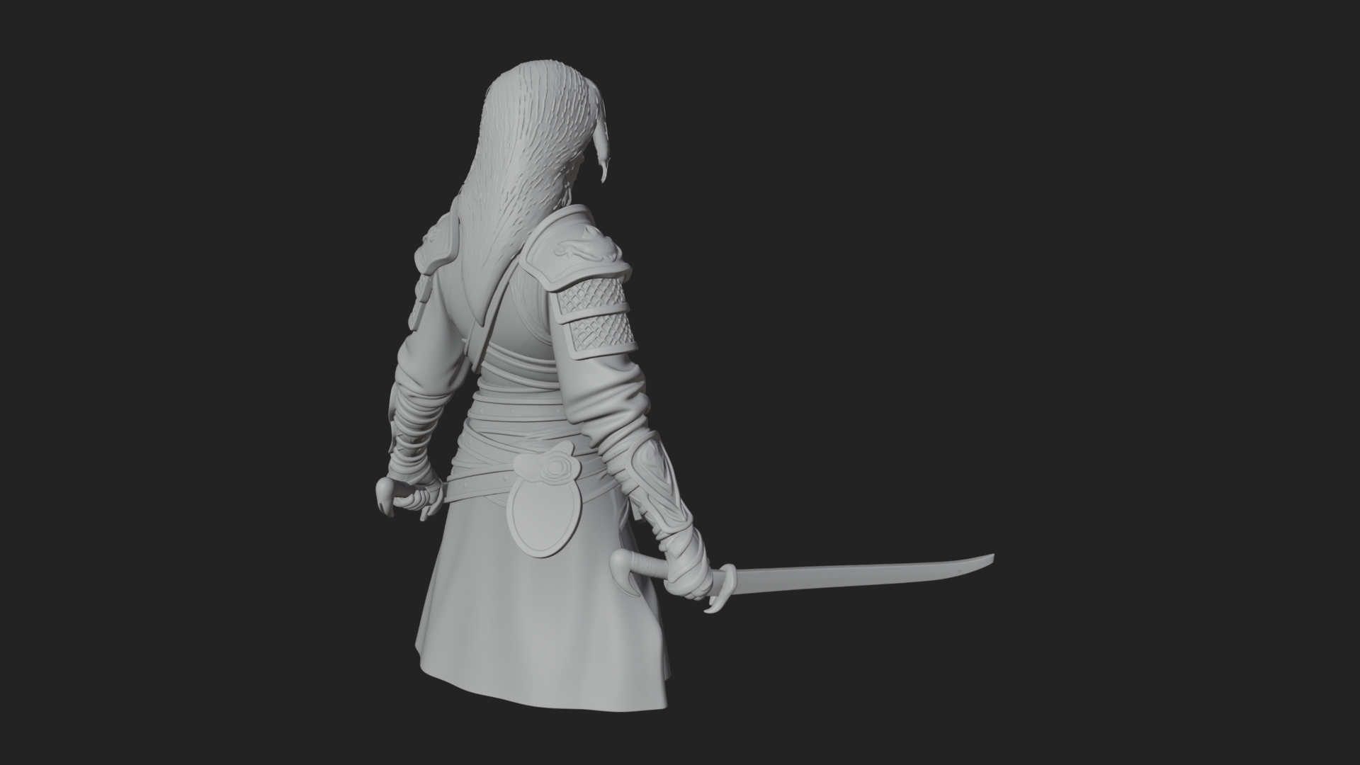 Coated Dagger Woman Bust Design 8 3D Print Model 3D Model