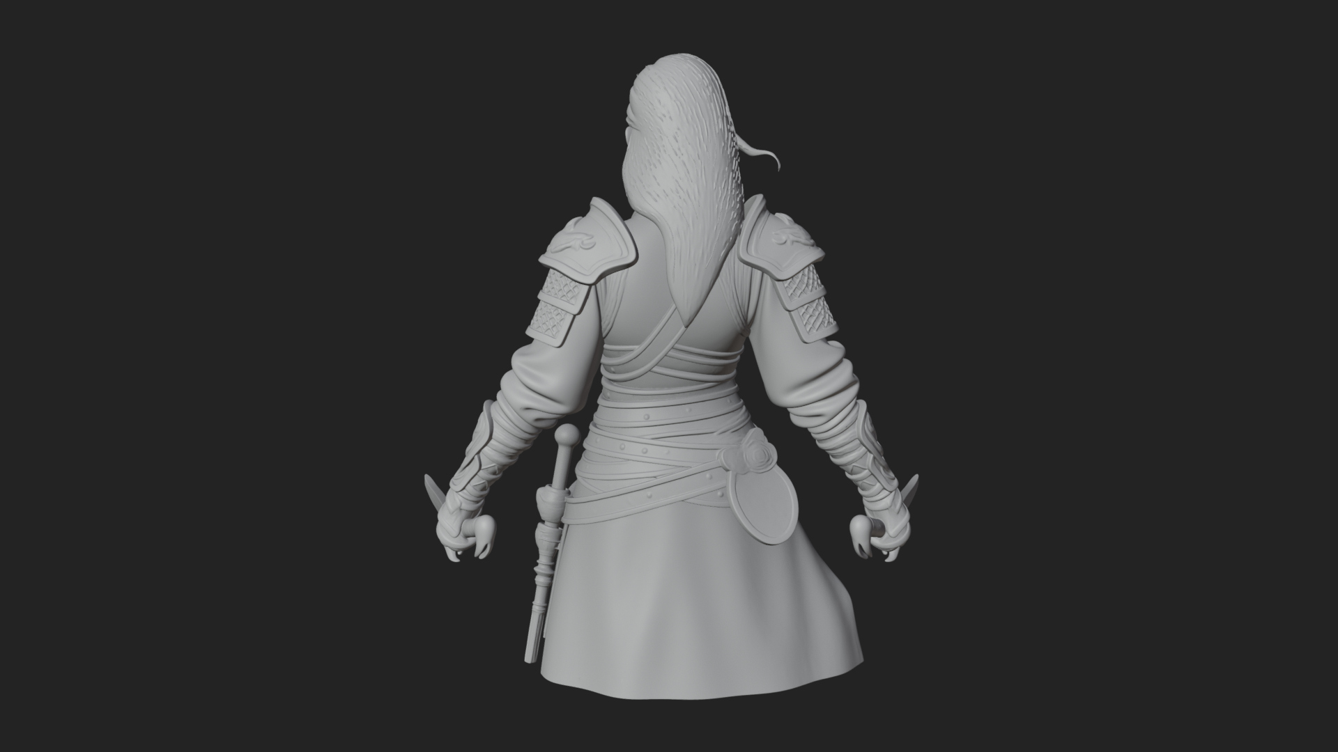 Coated Dagger Woman Bust Design 8 3D Print Model 3D Model