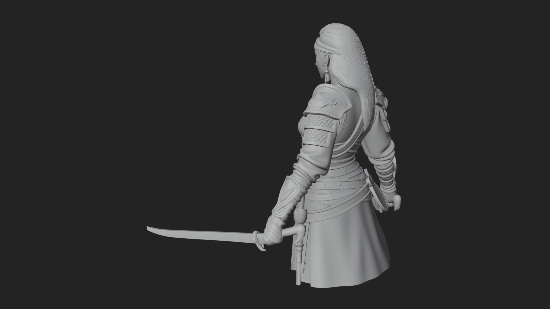 Coated Dagger Woman Bust Design 8 3D Print Model 3D Model