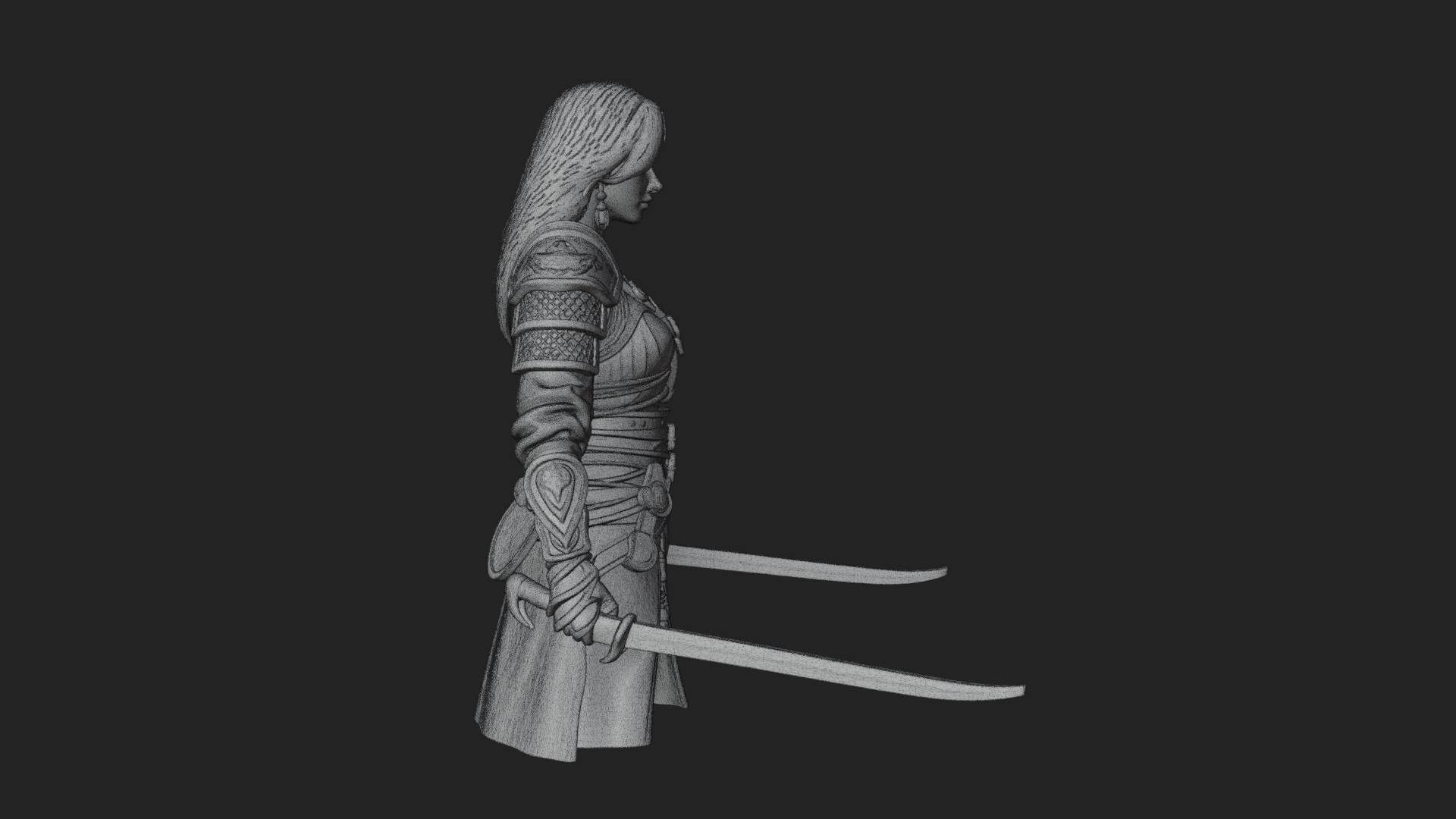 Coated Dagger Woman Bust Design 8 3D Print Model 3D Model