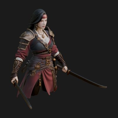 Coated Dagger Woman Bust Design 8 3D Print Model