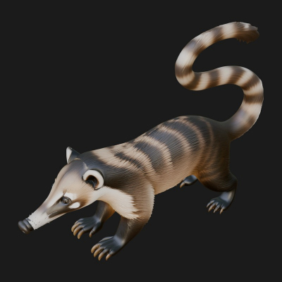 Coati Mundi Statue Design 1 3D Print Model