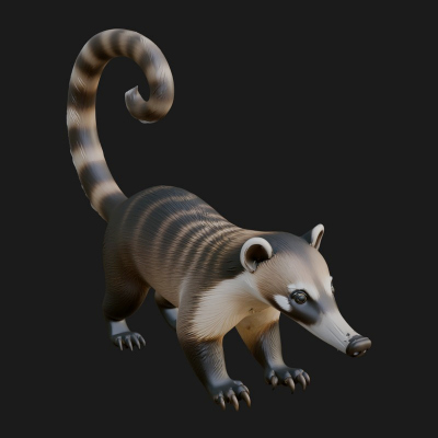 Coati Mundi Statue Design 2 3D Print Model