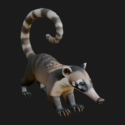 Coati Mundi Statue Design 3 3D Print Model