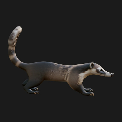 Coati Mundi Statue Design 4 3D Print Model