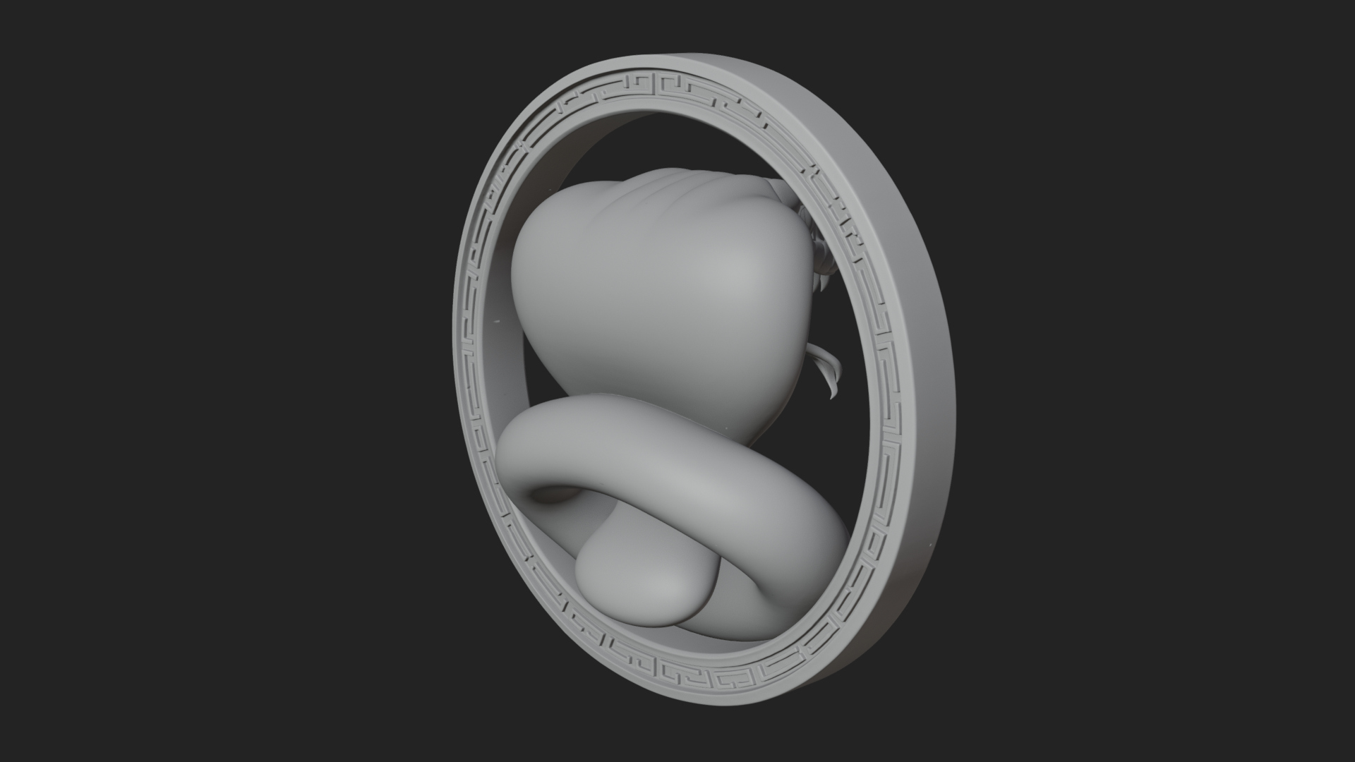 Cobra Head Oval Relief Plaque Design 1 3D Print Model 3D Model