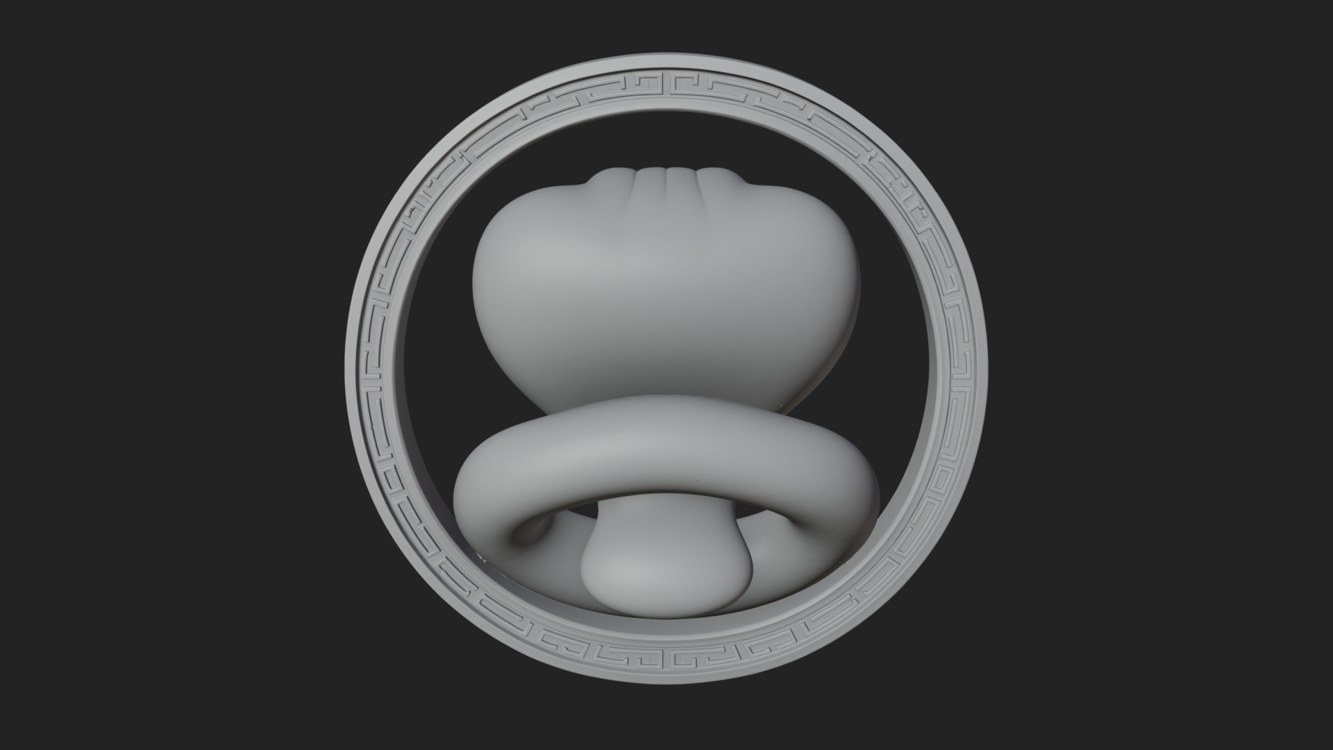 Cobra Head Oval Relief Plaque Design 1 3D Print Model 3D Model