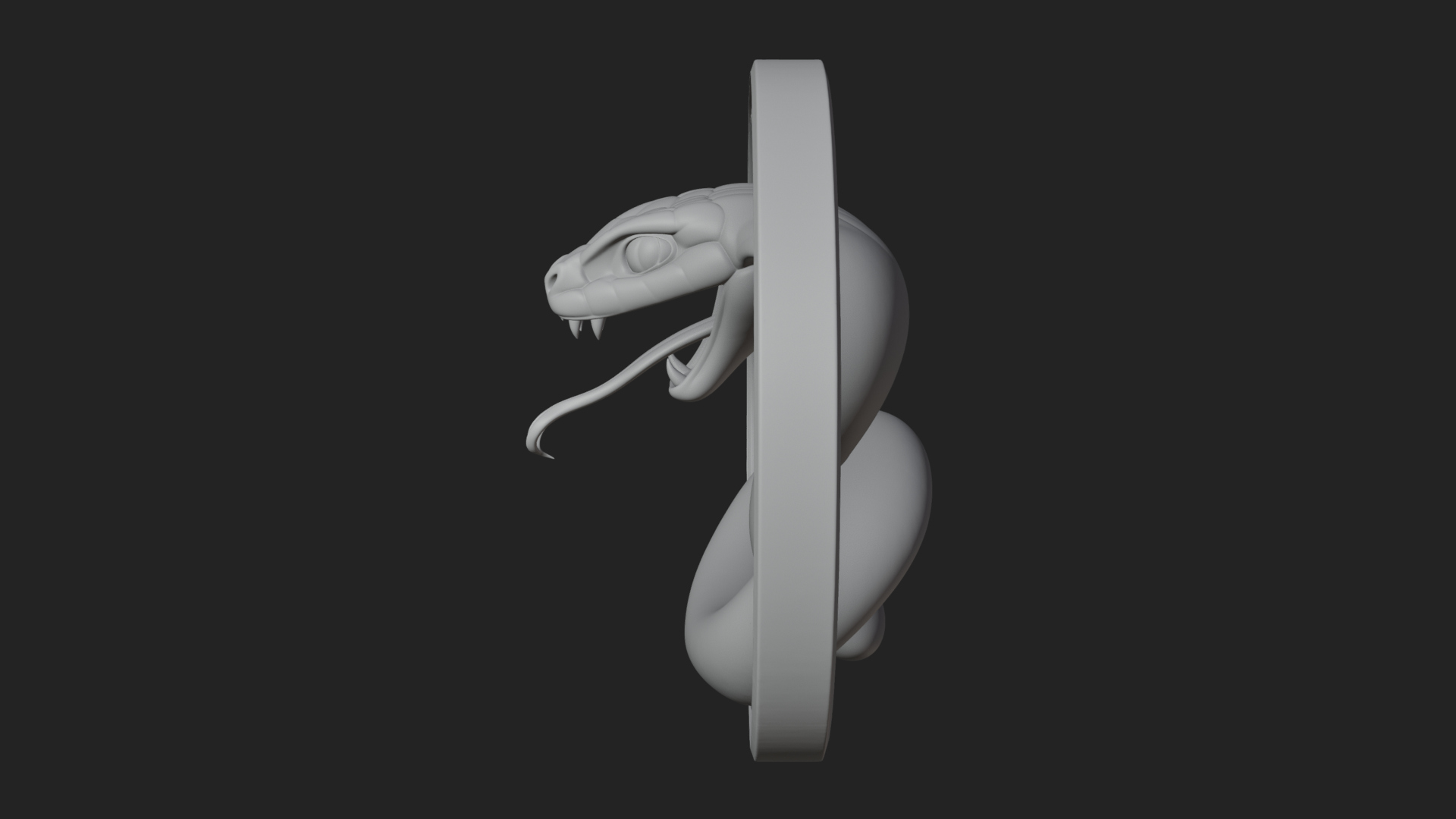 Cobra Head Oval Relief Plaque Design 1 3D Print Model 3D Model