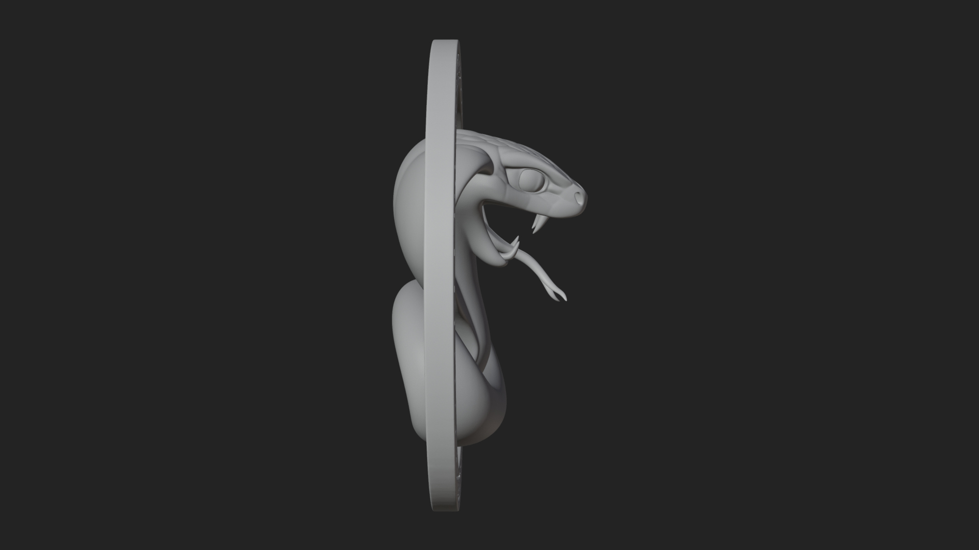 Cobra Head Oval Relief Plaque Design 2 3D Print Model 3D Model