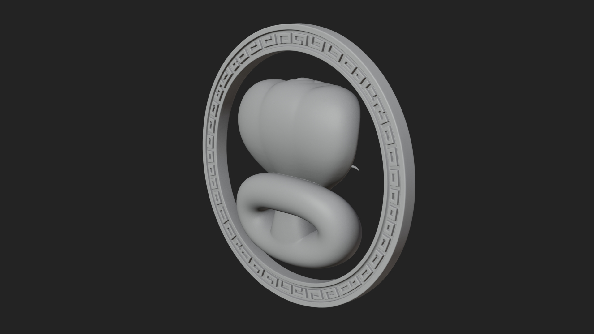 Cobra Head Oval Relief Plaque Design 2 3D Print Model 3D Model