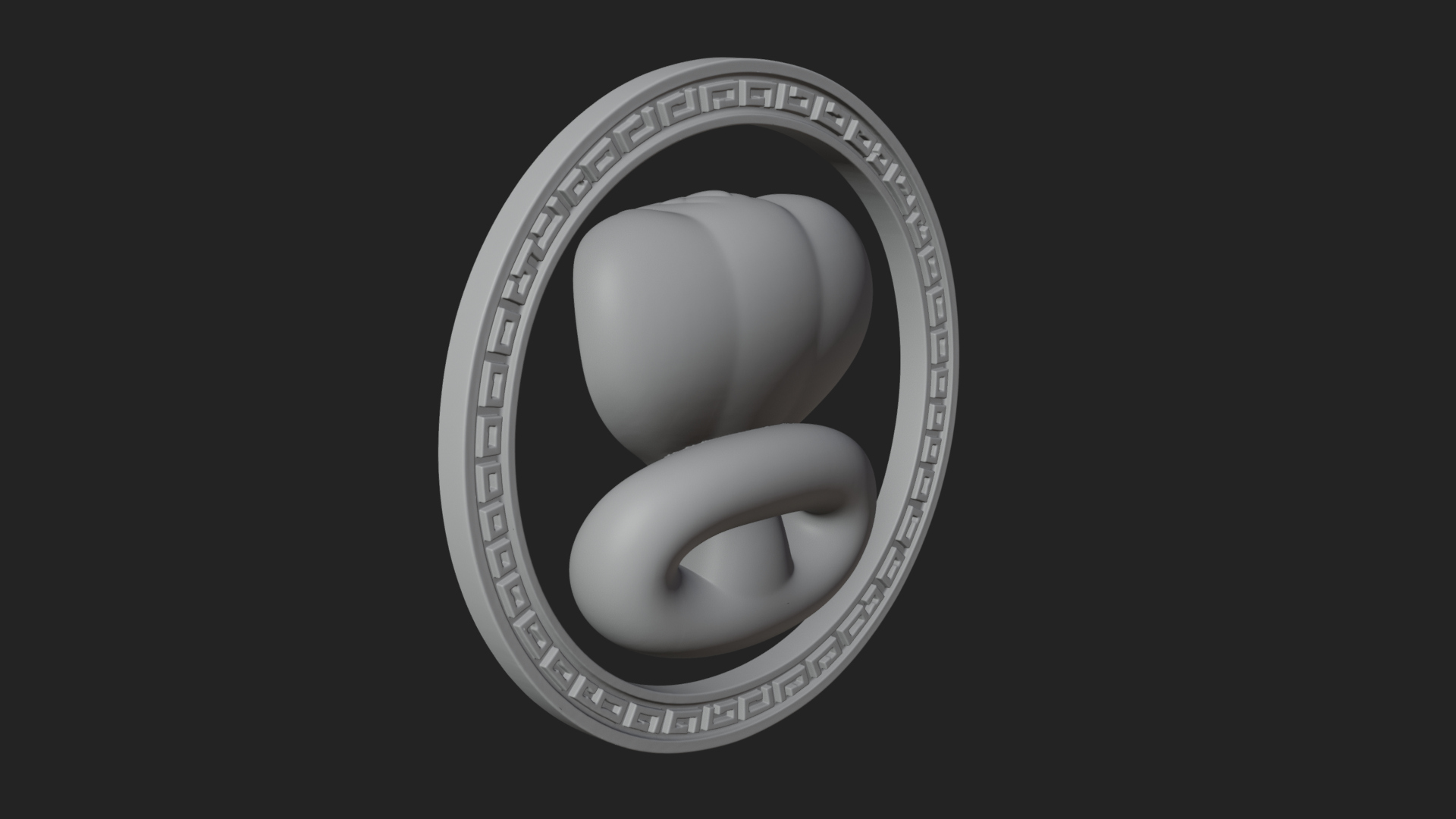 Cobra Head Oval Relief Plaque Design 2 3D Print Model 3D Model