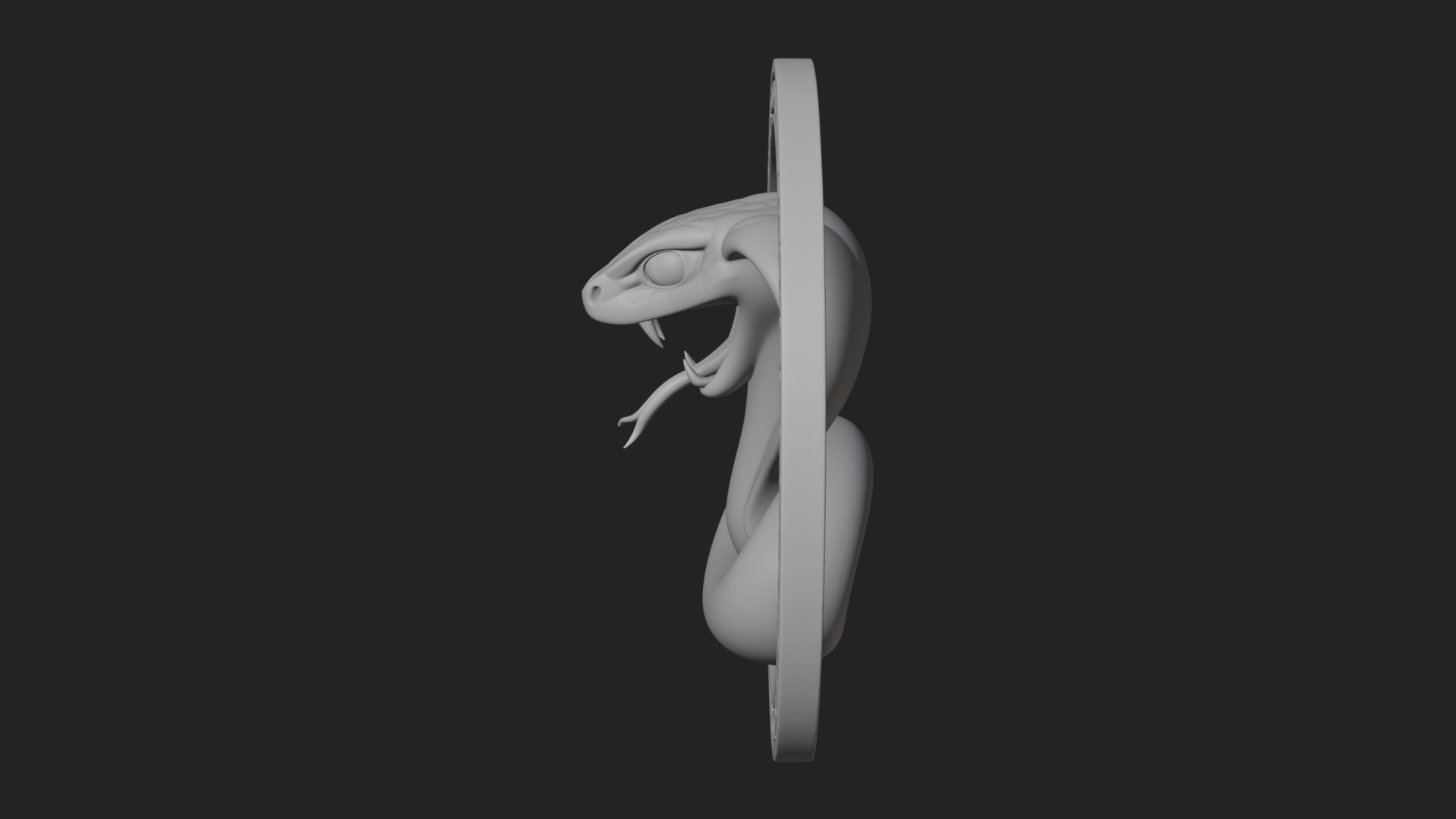Cobra Head Oval Relief Plaque Design 2 3D Print Model 3D Model