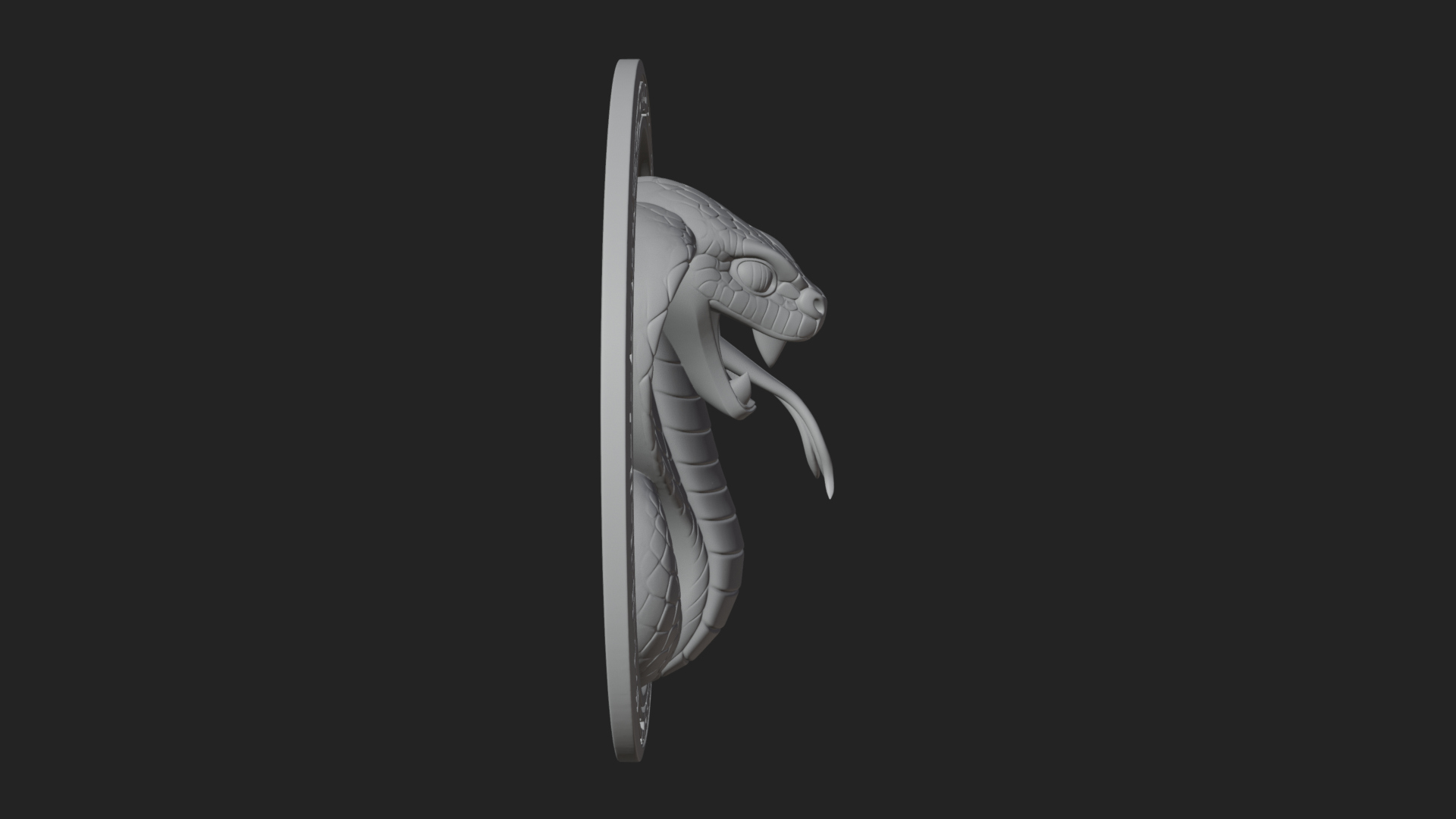 Cobra Head Oval Relief Plaque Design 3 3D Print Model 3D Model