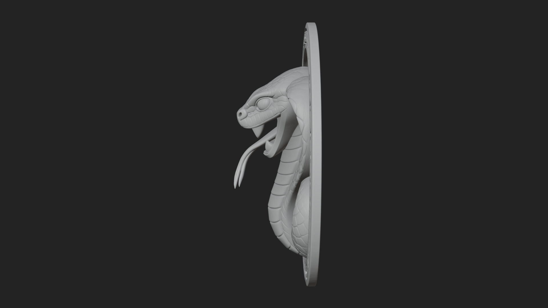 Cobra Head Oval Relief Plaque Design 3 3D Print Model 3D Model