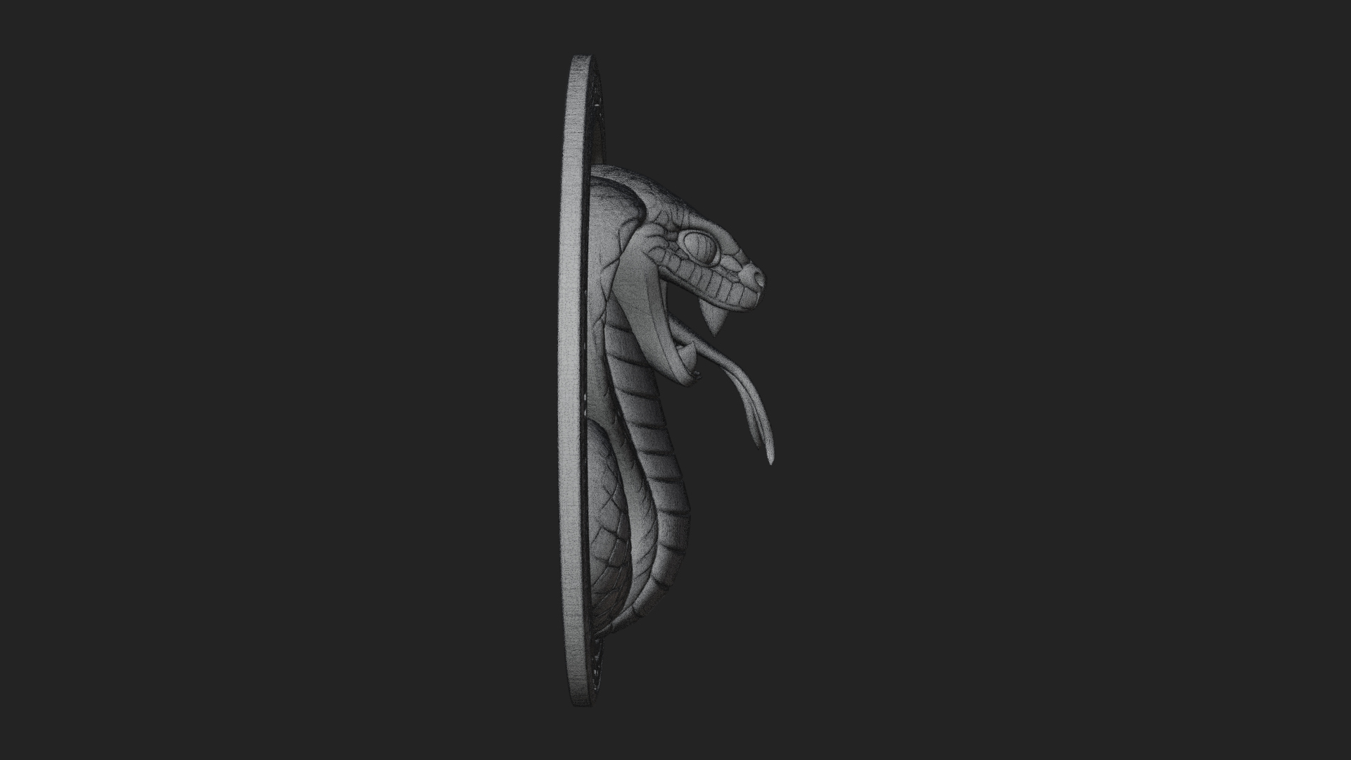 Cobra Head Oval Relief Plaque Design 3 3D Print Model 3D Model