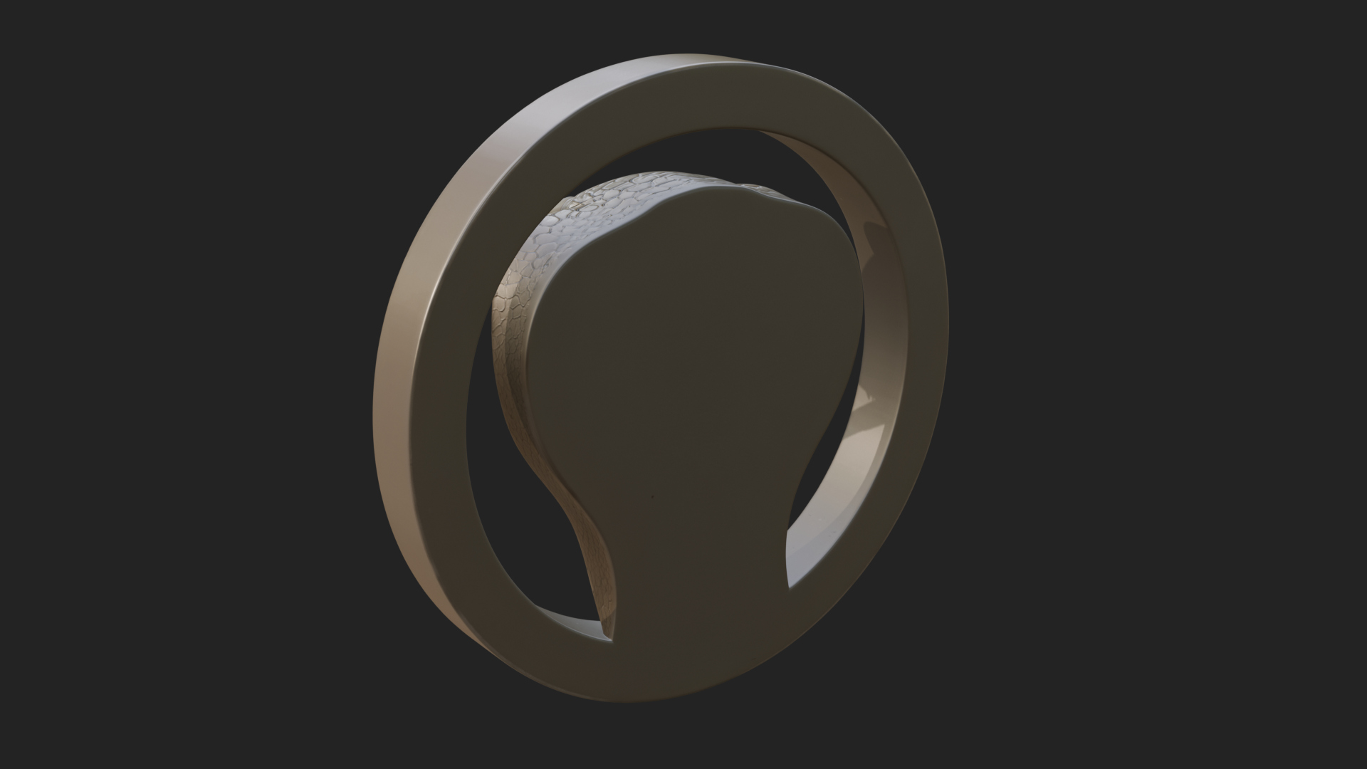 Cobra Head Oval Relief Plaque Design 4 3D Print Model 3D Model