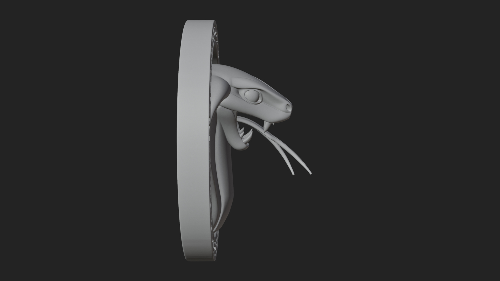 Cobra Head Oval Relief Plaque Design 4 3D Print Model 3D Model