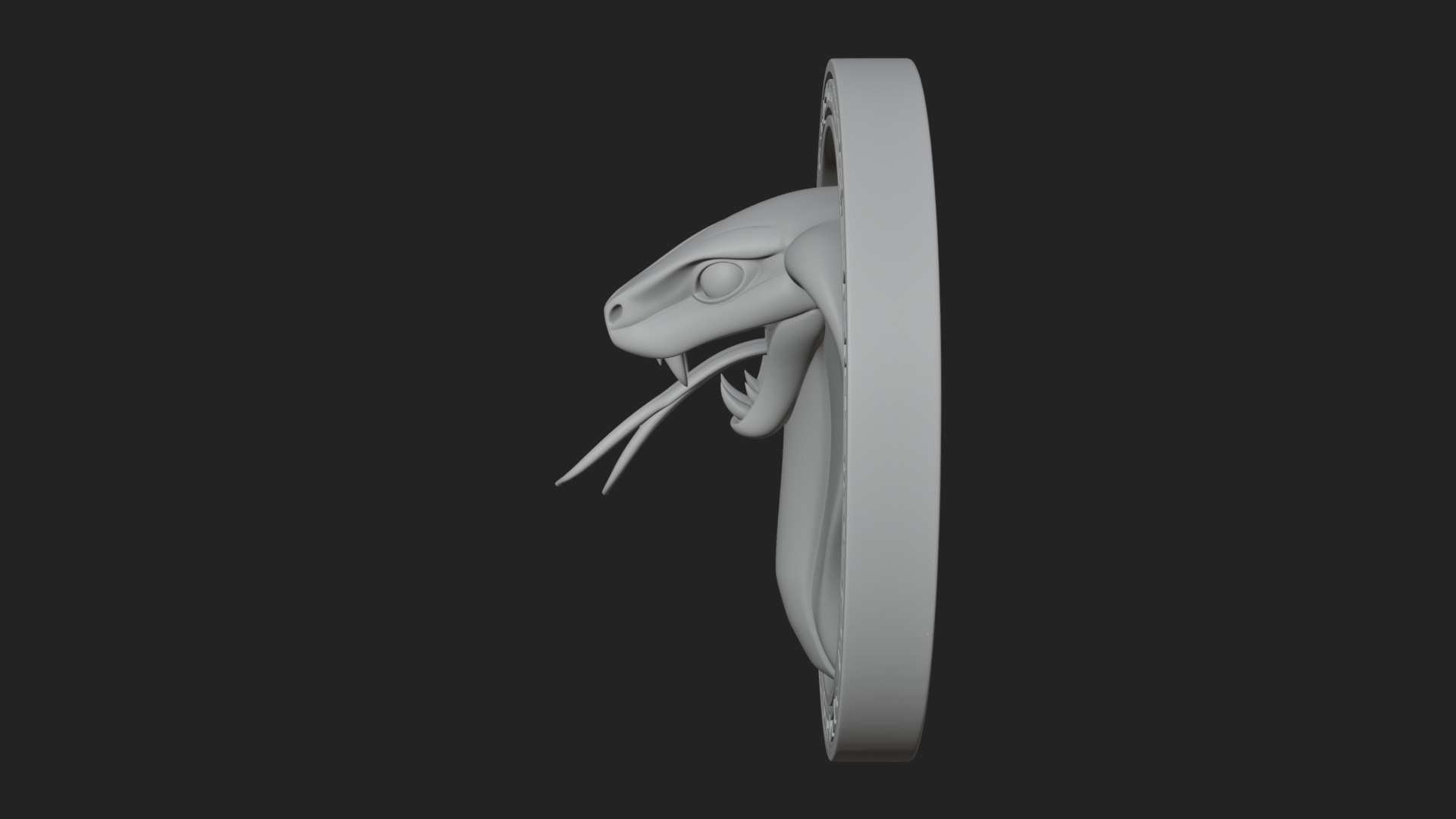 Cobra Head Oval Relief Plaque Design 4 3D Print Model 3D Model