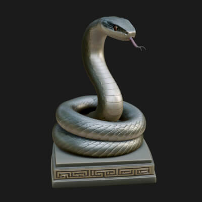 Cobra on Pedestal Statue Design 1 3D Print Model