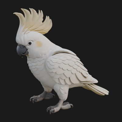 Cockatoo Bird Statue Design 1 3D Print Model
