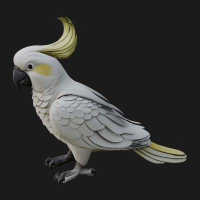 Cockatoo Bird Statue Design 3 3D Print Model