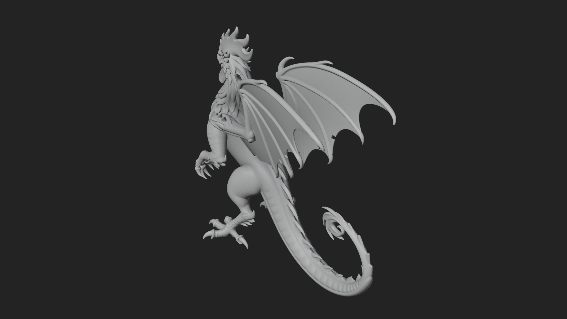 Cockatrice Beast Statue Design 1 3D Print Model 3D Model