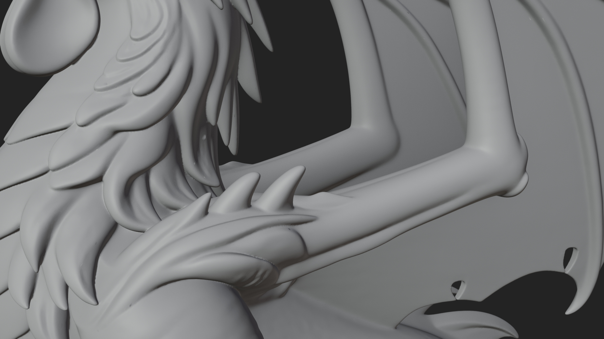 Cockatrice Beast Statue Design 1 3D Print Model 3D Model