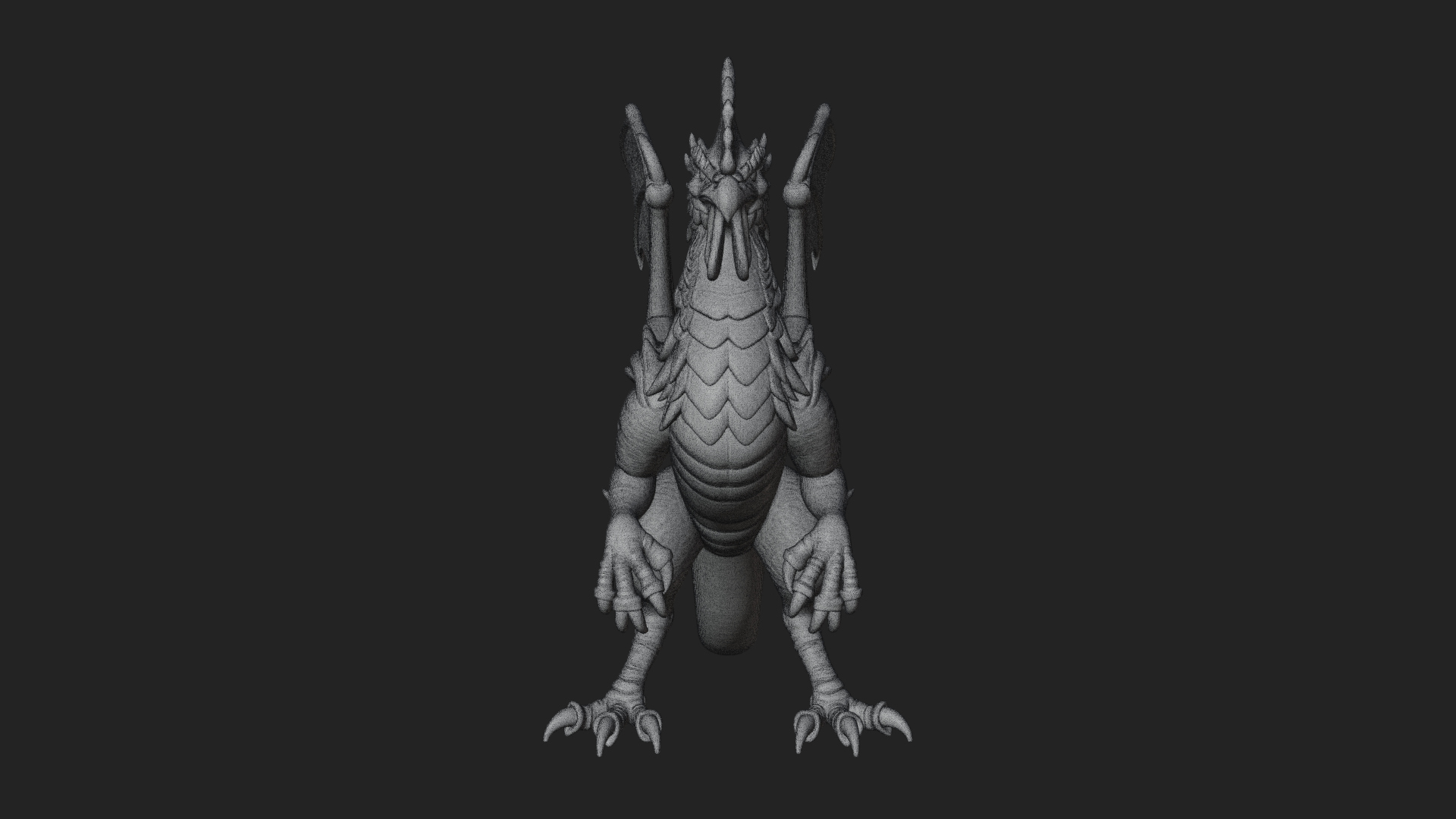 Cockatrice Beast Statue Design 1 3D Print Model 3D Model
