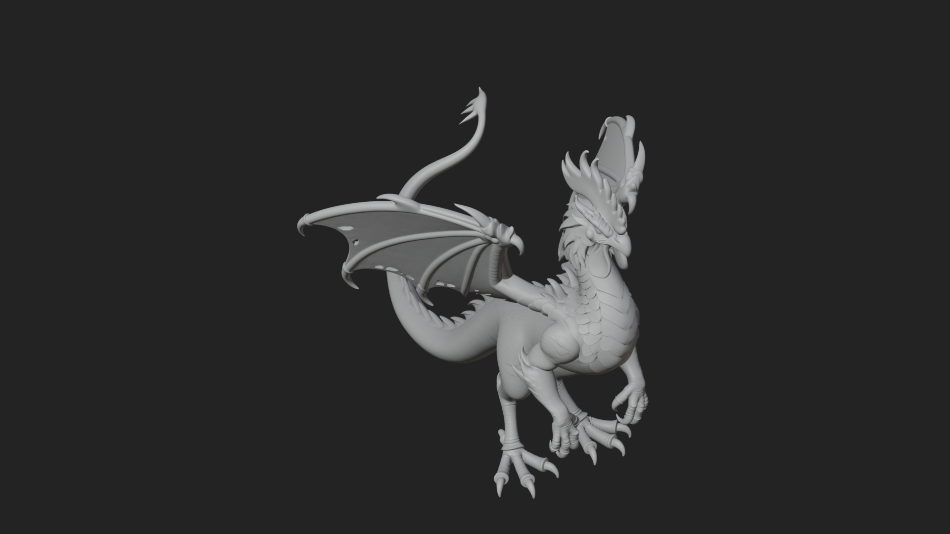 Cockatrice Beast Statue Design 2 3D Print Model 3D Model