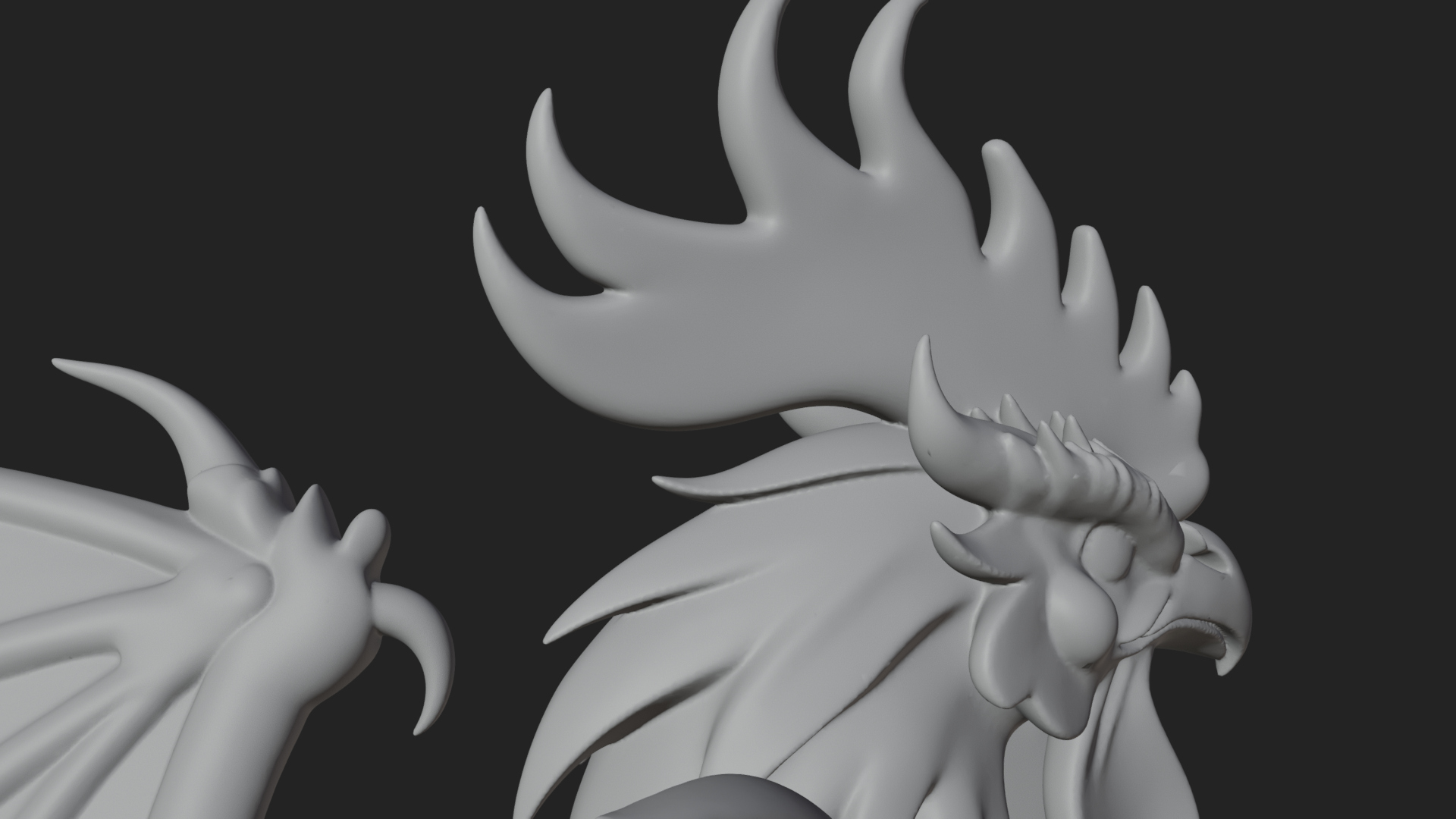 Cockatrice Beast Statue Design 2 3D Print Model 3D Model