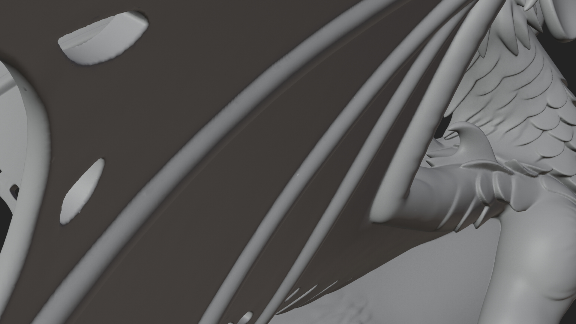 Cockatrice Beast Statue Design 2 3D Print Model 3D Model