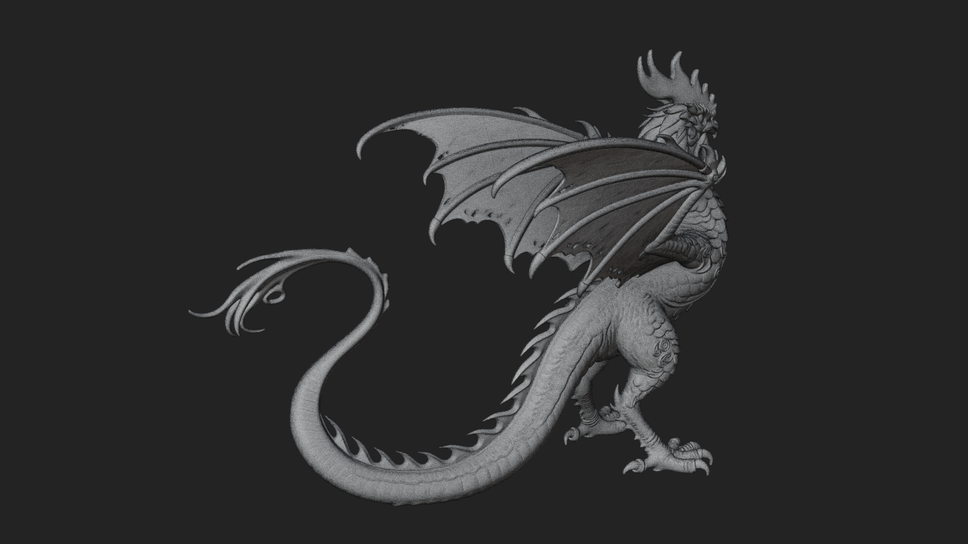 Cockatrice Beast Statue Design 3 3D Print Model 3D Model