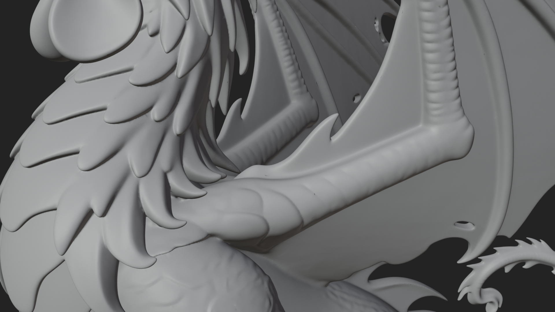 Cockatrice Beast Statue Design 4 3D Print Model 3D Model