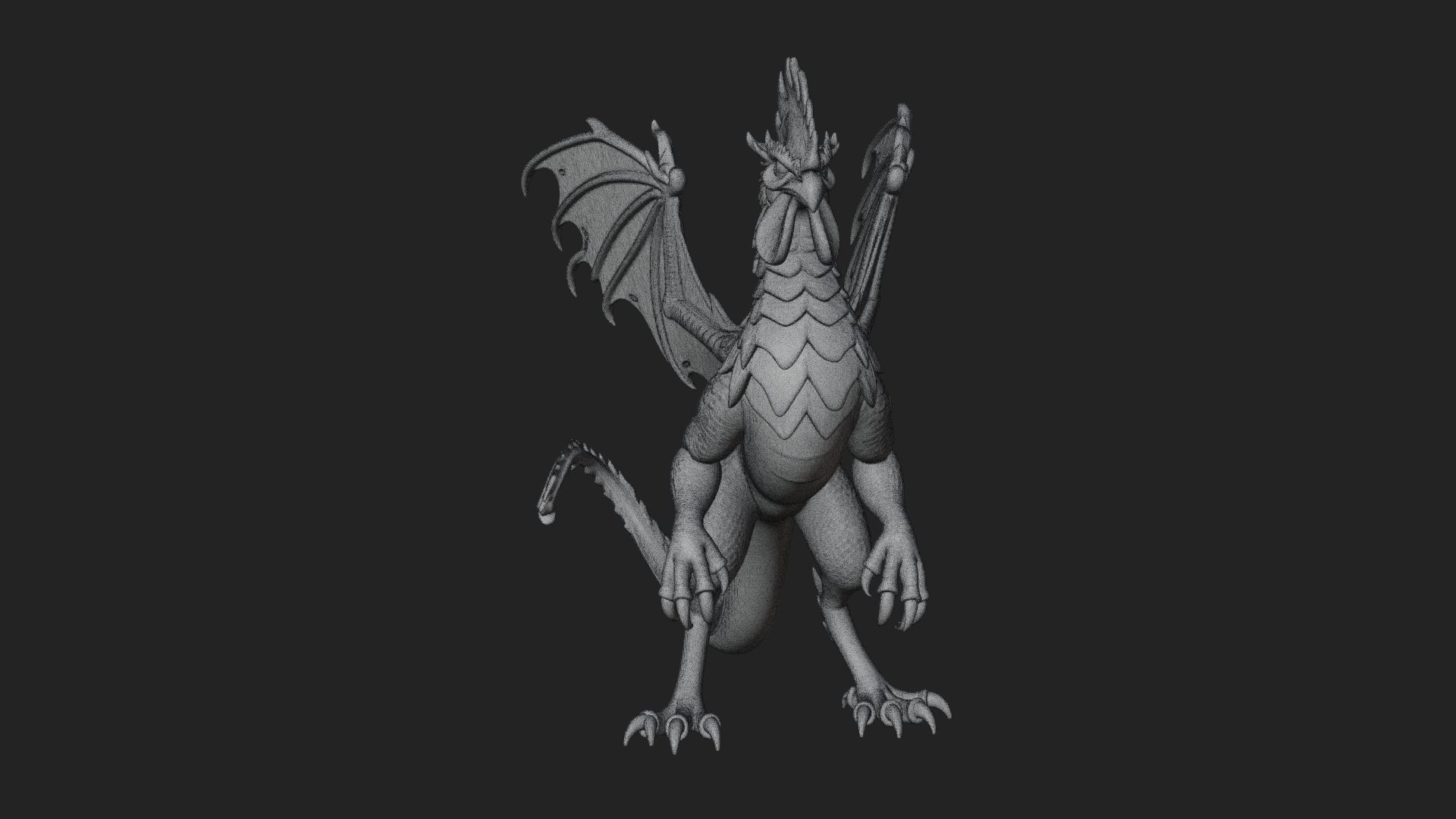 Cockatrice Beast Statue Design 4 3D Print Model 3D Model