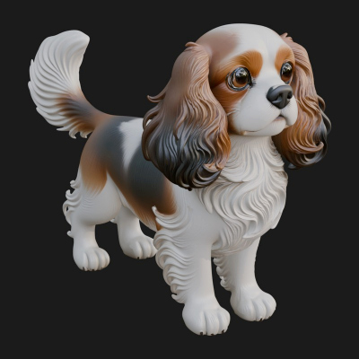 Cocker Spaniel Dog Statue Design 2 3D Print Model