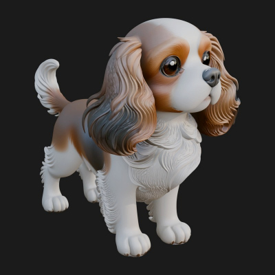 Cocker Spaniel Dog Statue Design 3 3D Print Model