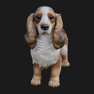 Cocker Spaniel Dog Statue Design 4 3D Print Model