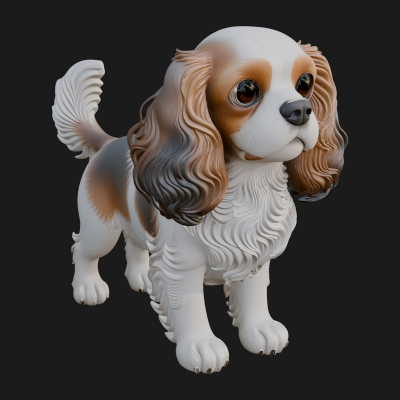 Cocker Spaniel Dog Statue Design 5 3D Print Model