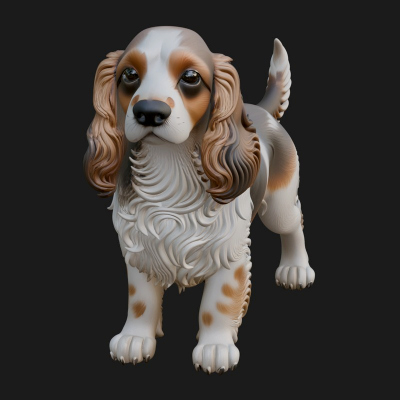 Cocker Spaniel Dog Statue Design 6 3D Print Model