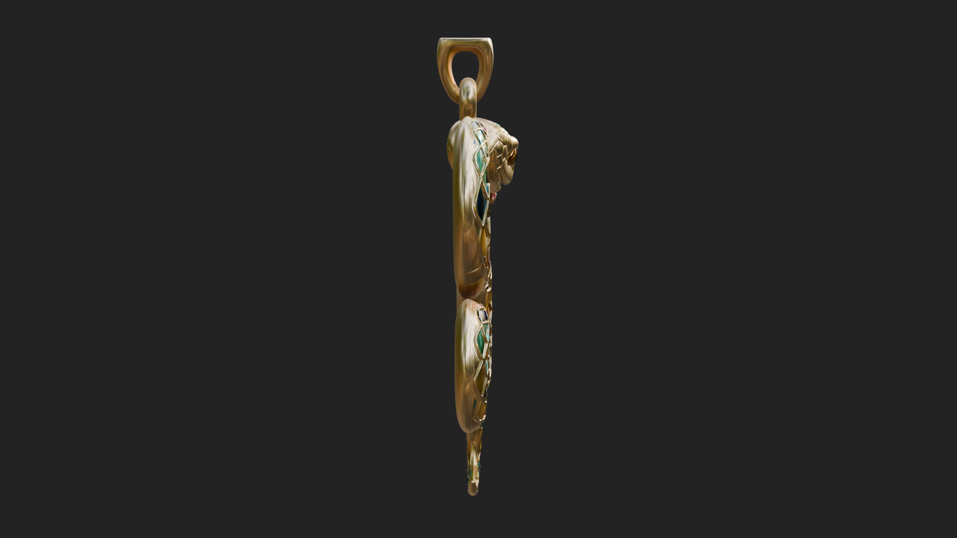 Coiled Enamel Snake Pendant Design 1 3D Print Model 3D Model