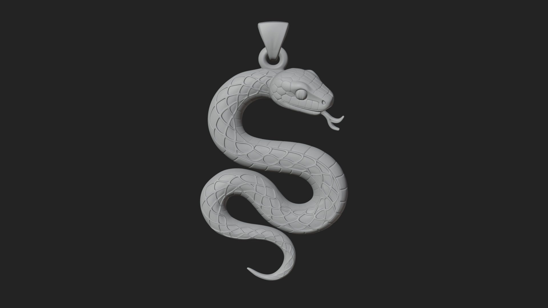 Coiled Enamel Snake Pendant Design 1 3D Print Model 3D Model