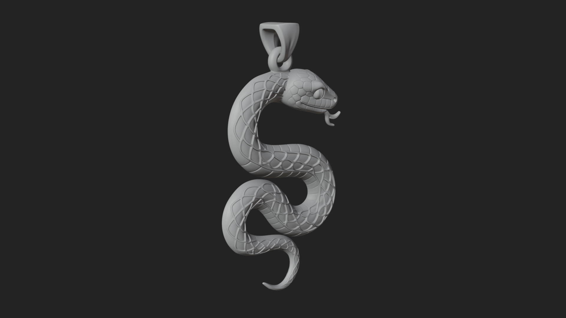 Coiled Enamel Snake Pendant Design 1 3D Print Model 3D Model