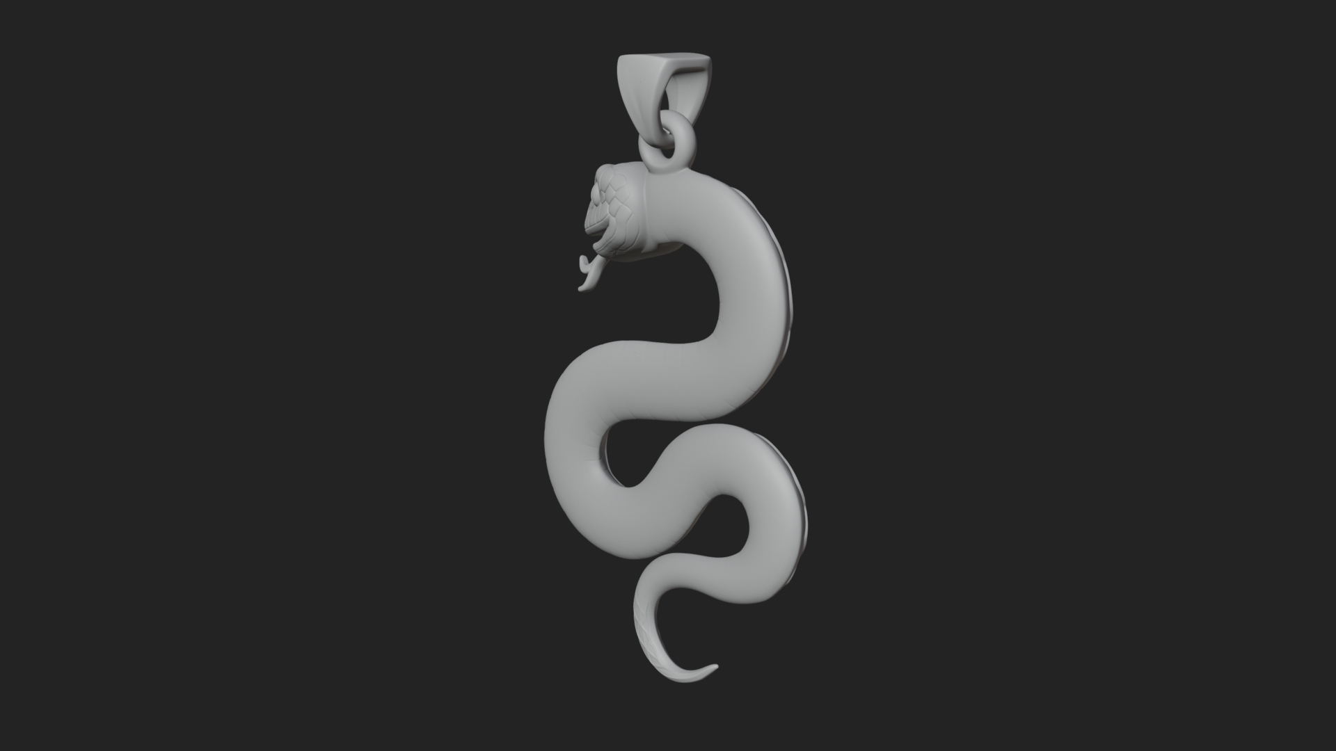 Coiled Enamel Snake Pendant Design 1 3D Print Model 3D Model