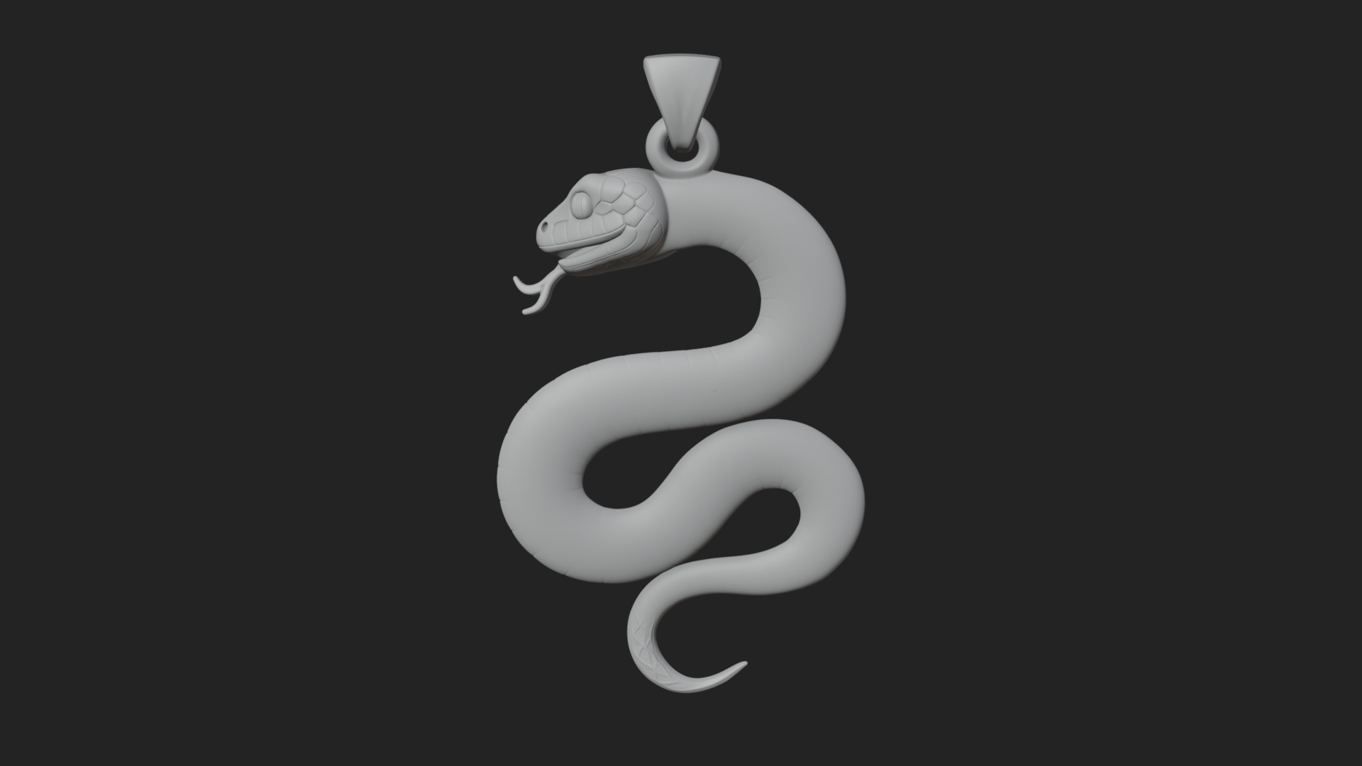 Coiled Enamel Snake Pendant Design 1 3D Print Model 3D Model