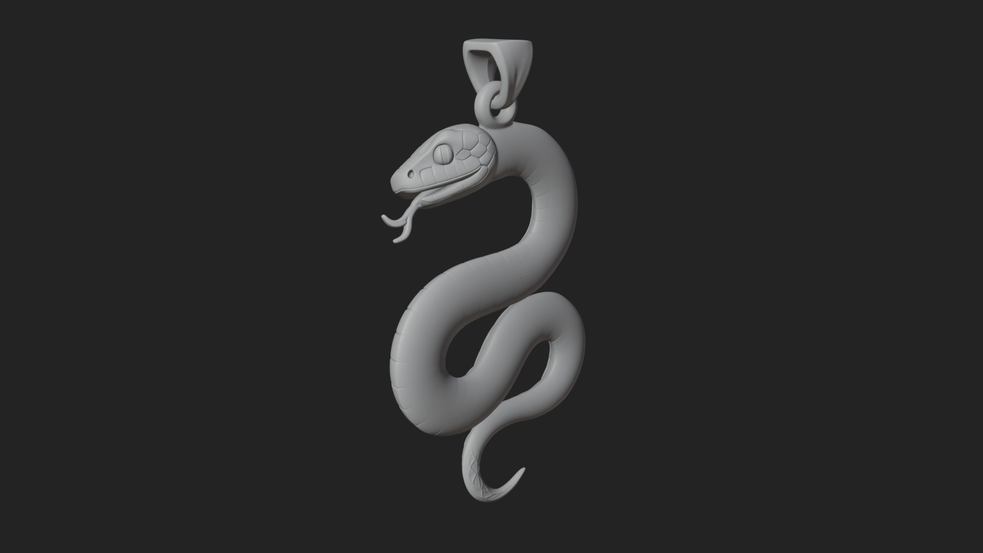 Coiled Enamel Snake Pendant Design 1 3D Print Model 3D Model