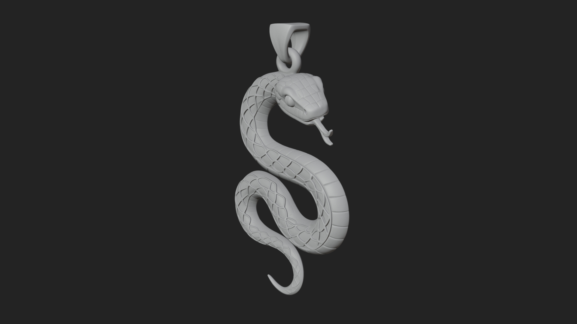 Coiled Enamel Snake Pendant Design 1 3D Print Model 3D Model
