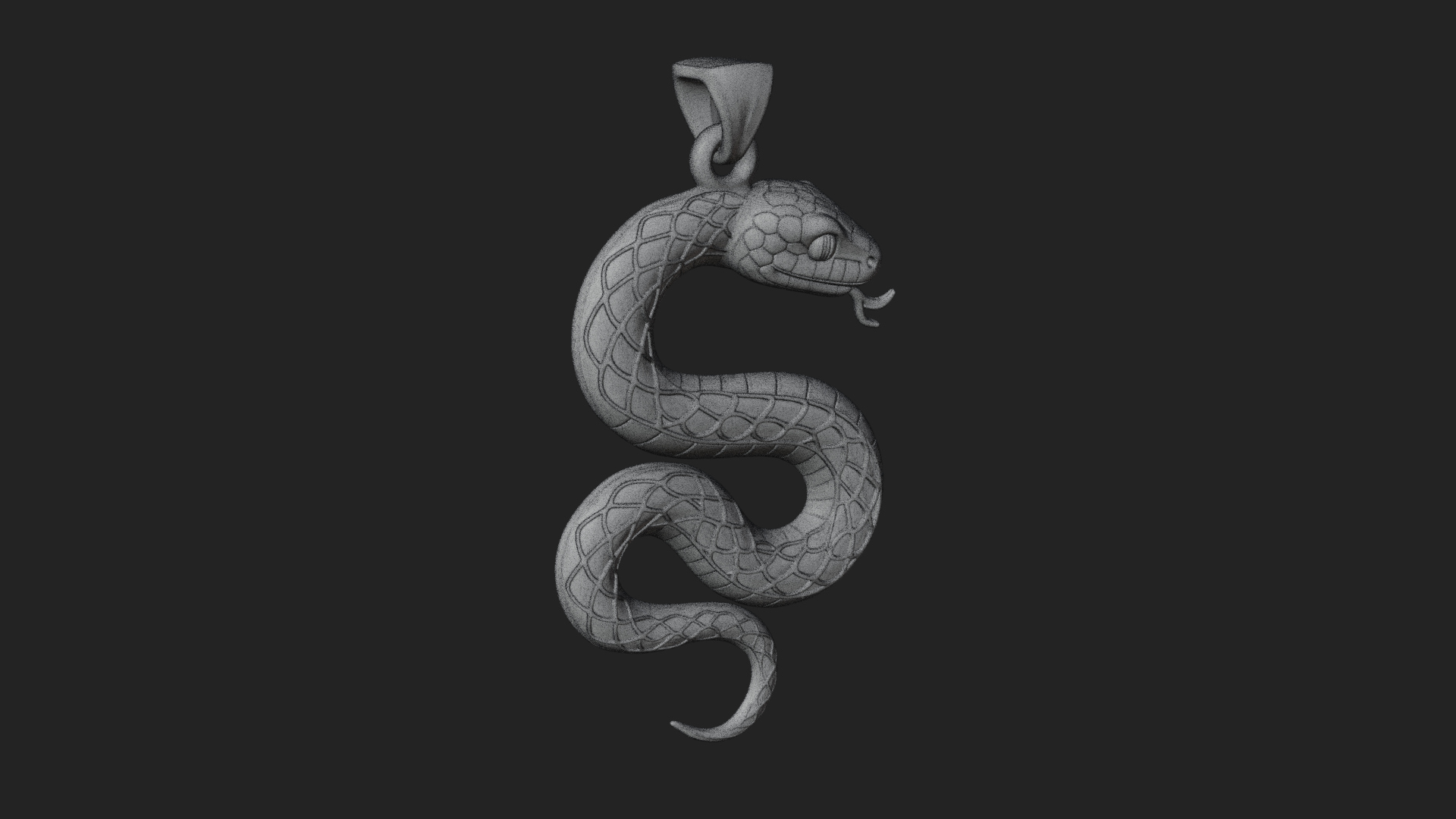 Coiled Enamel Snake Pendant Design 1 3D Print Model 3D Model