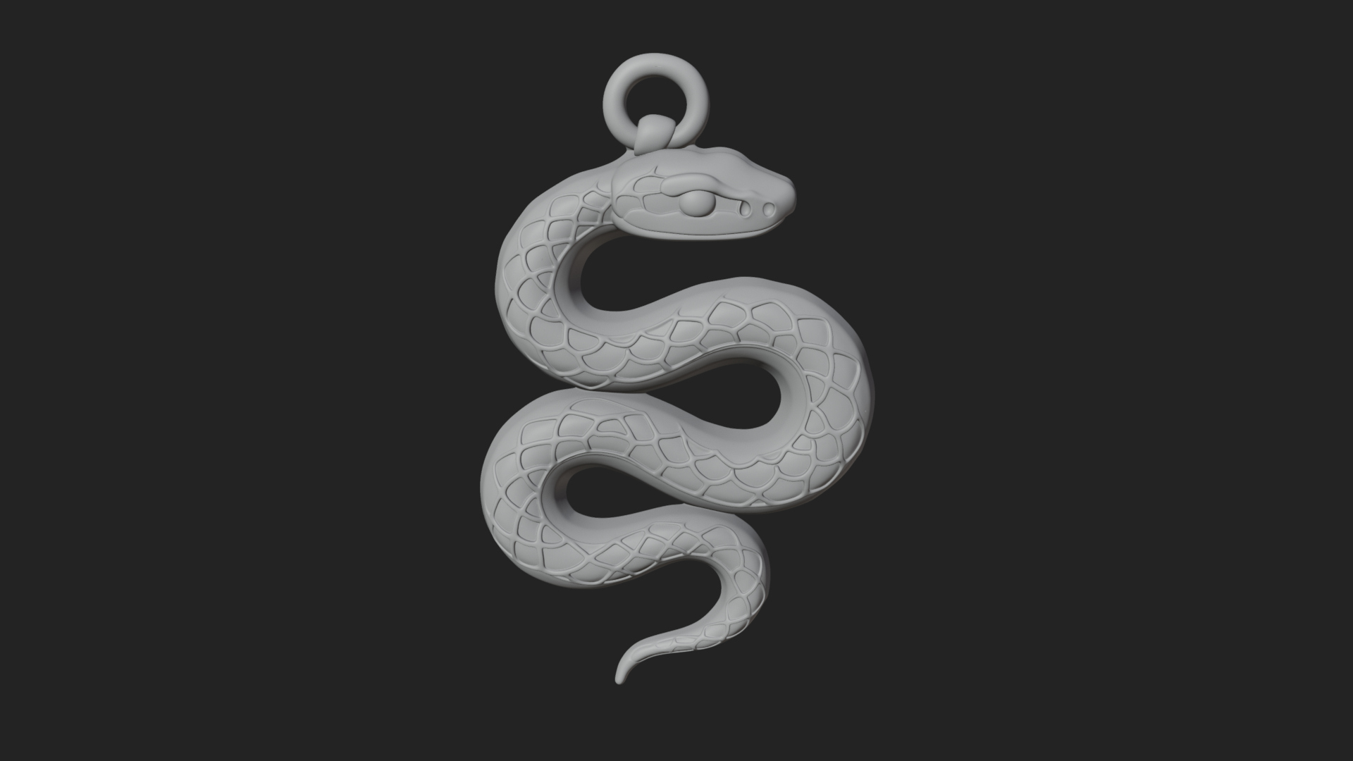 Coiled Enamel Snake Pendant Design 2 3D Print Model 3D Model